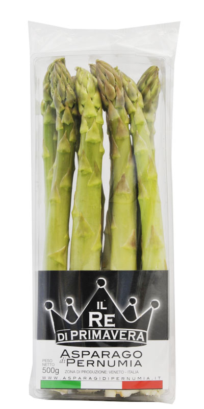 Asparagi Verdi - calibro 22+ Confezione da 500g - Azienda Agricola Baraldo Luigino - Pernumia Padova